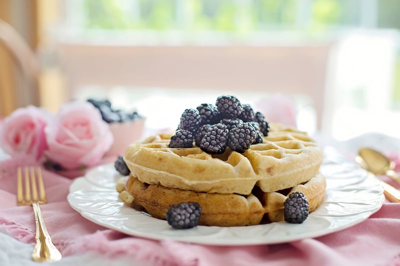 Belgian Waffles with Berries and Cream